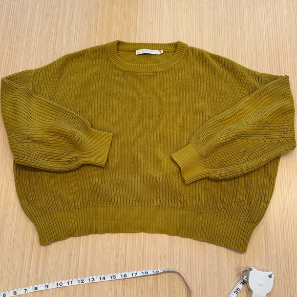 7115 by Szeki Poet Sleeve Sweater in Chartreuse - Picture 2 of 5